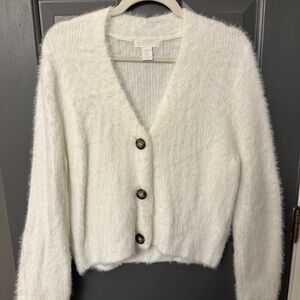 H&M Cream Button-Up Cardigan